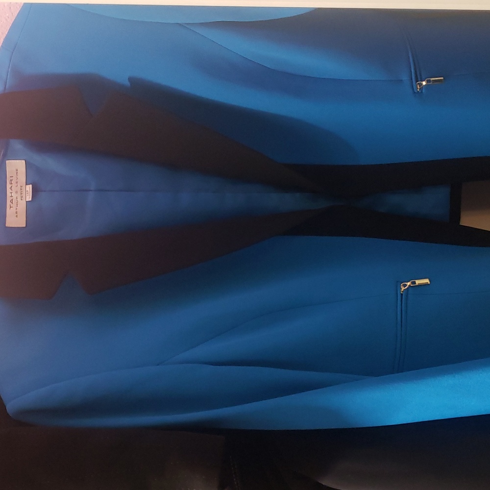 Tahari Blue Blazer Jacket 14p